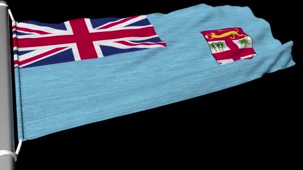 Прапор Фіджі Тремтів Вітрі — стокове відео