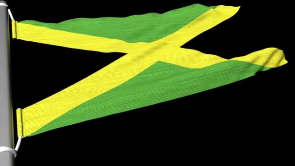 Прапор Ямайки Летить Постійному Вітрі — стокове відео