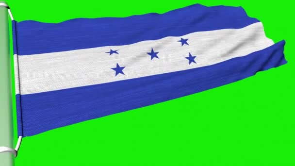 Drapeau Honduras Flottait Dans Courant Constant Vent — Video