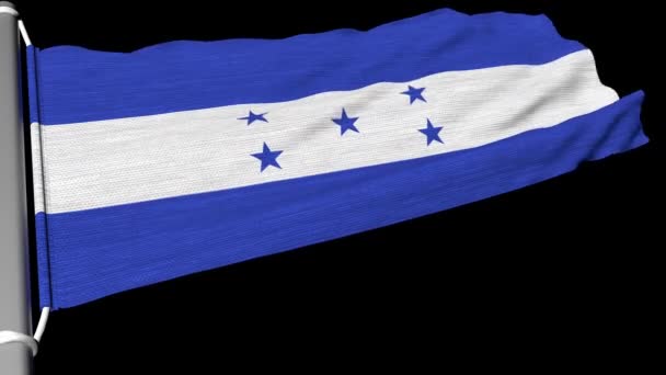 Flag Honduras Fluttering Steady Stream Wind — Stock Video