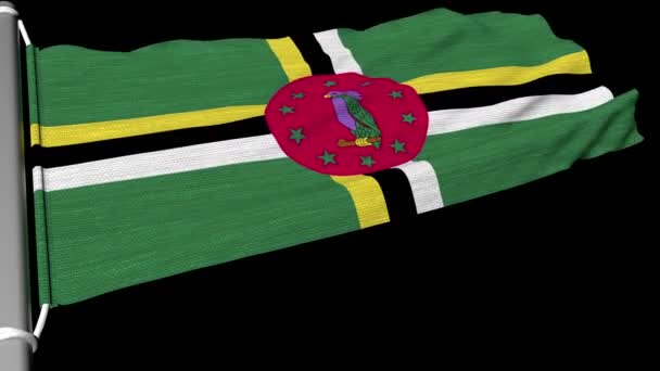 Прапор Домініки Пурхав Вітрі — стокове відео