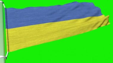 Ukrayna bayrağı dalgalanır durgun bir rüzgarda.