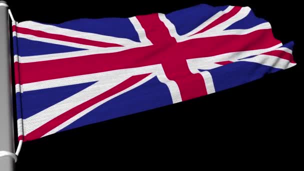 Drapeau Royaume Uni Flottait Dans Courant Constant Vent — Video