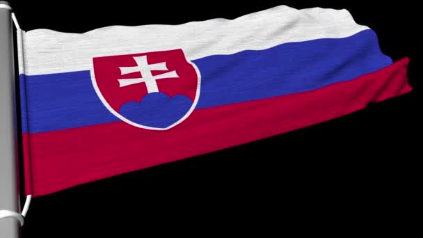 Прапор Словаччини Пурхав Вітрі — стокове відео