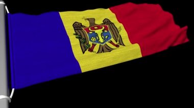 Moldova bayrağı sabit bir rüzgar akışında dalgalanıyordu.