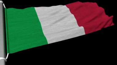 İtalya bayrağı dalgalanır durgun bir rüzgarda.