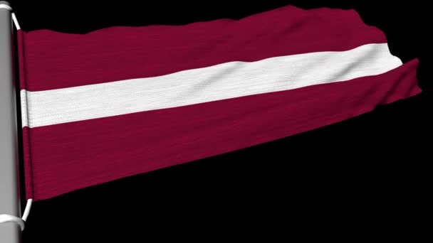 Bandeira Letónia Agitou Num Fluxo Constante Vento — Vídeo de Stock