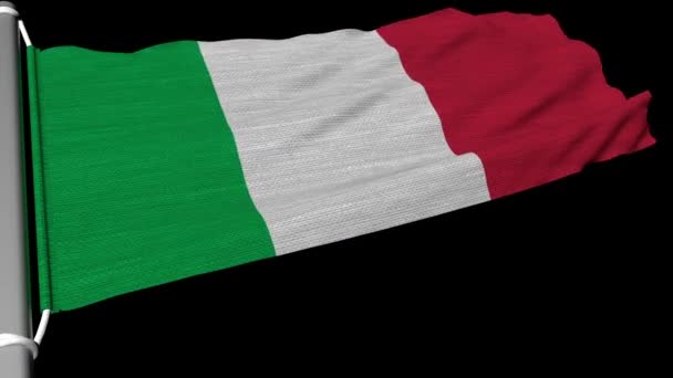 Flaga Włoch Wisi Stałym Strumieniu Wiatru — Wideo stockowe