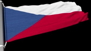 Çek Cumhuriyeti bayrağı rüzgarla dalgalanır.