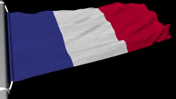 Флаг Французских Республик Развевается Постоянном Потоке Ветра — стоковое видео