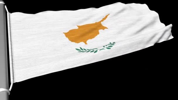 Die Zyprische Flagge Weht Stetigen Wind — Stockvideo