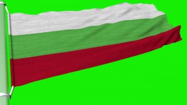 Bulgar bayrağı sabit bir rüzgar akışında dalgalanıyor.