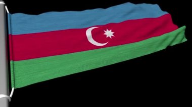 Azerbaycan bayrağı rüzgarın gücüyle dalgalanmaya devam etti..