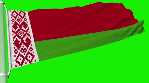 Bandera Bielorrusia Ondeaba Continuamente Con Viento — Vídeos de Stock