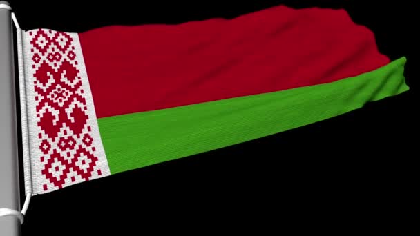 Bandera Bielorrusia Ondeaba Continuamente Con Viento — Vídeos de Stock