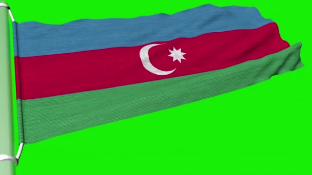 アゼルバイジャンの国旗は風の力で振動し続けた — ストック動画