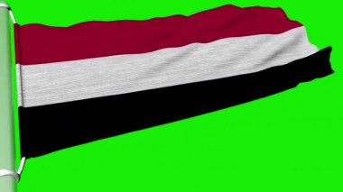Yemen bayrağı rüzgarda sürekli dalgalanıyordu.