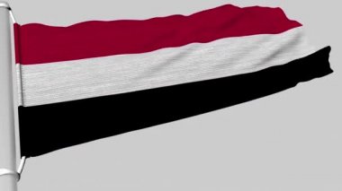 Yemen bayrağı rüzgarda sürekli dalgalanıyordu.
