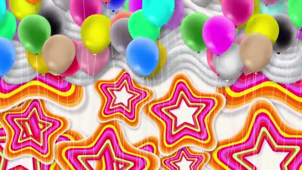 Viele Luftballons Bunt Schwankend Wind — Stockvideo