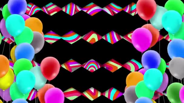 Viele Luftballons Bunt Schwankend Wind — Stockvideo