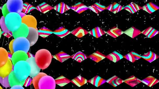 Mange Ballonger Fargerike Svaiende Med Vinden – stockvideo