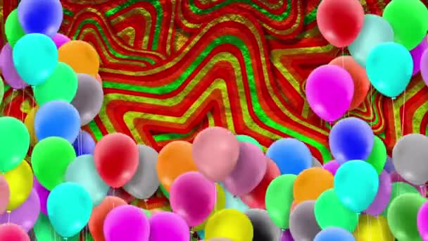 Mange Balloner Farverige Svajer Med Vindens Kraft – Stock-video