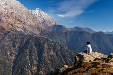 Mountain view in Himalaya clipart
