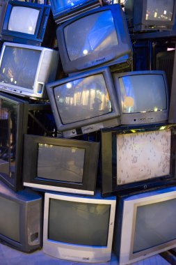 Pile of old televisions clipart