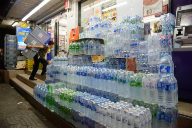 April 10, 2015 - Bangkok, Thailand: Stockpile of drinking water  clipart