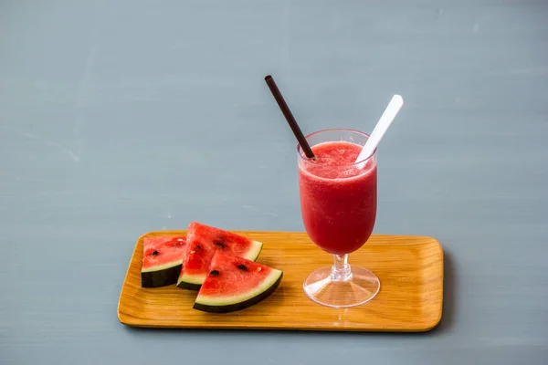 Watermelon smoothie, fresh and cool, ready to serve.