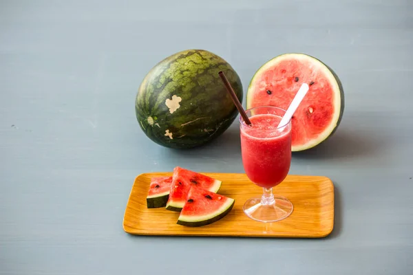 Watermelon smoothie, fresh and cool, ready to serve.