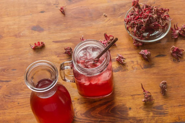 Roselle Ice Sweet Refreshing Healthy Drink — Stock Photo, Image