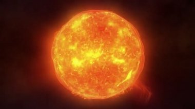 Güneş patlamaları ile güneş yüzey.