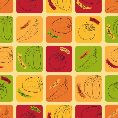 Farklı sebzelerle kusursuz desen