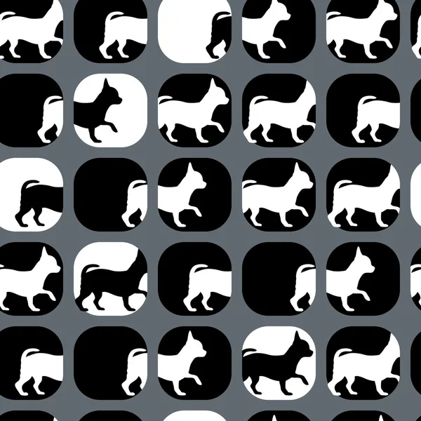 Seamless mönster med hundar silhuetter — Stock vektor