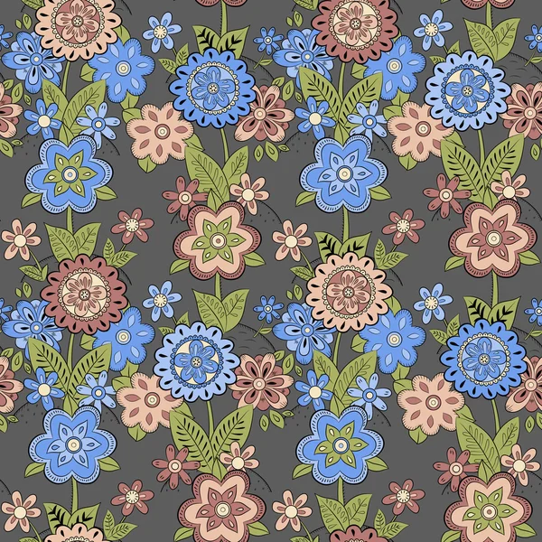 mavi ve pembe çiçekler ile Seamless Modeli