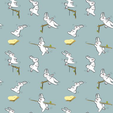 Farklı yabani tavşan ve spor ile Seamless Modeli
