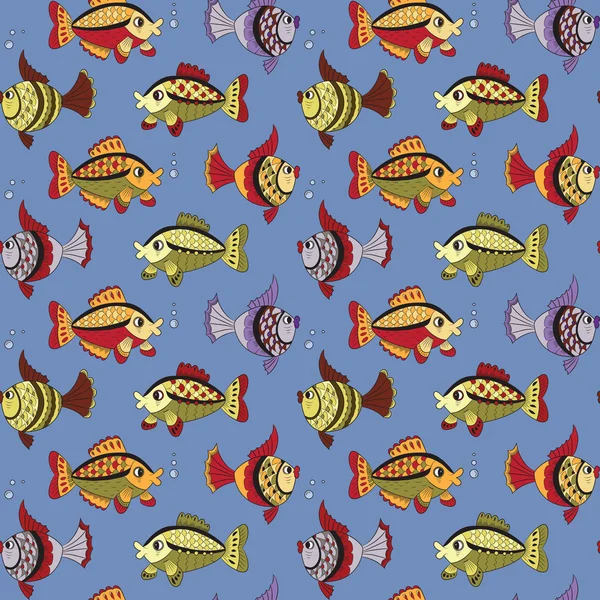 Pattern with fishes — Stock Vector