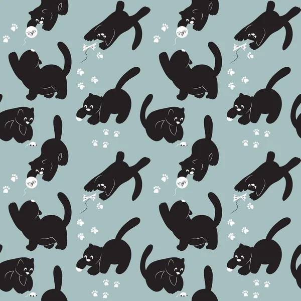 Pattern with cats 'play — стоковый вектор