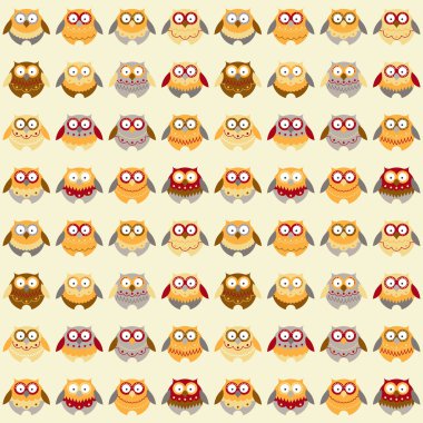 Farklı baykuşlar desenle