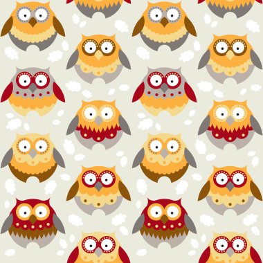 Farklı baykuşlar desenle