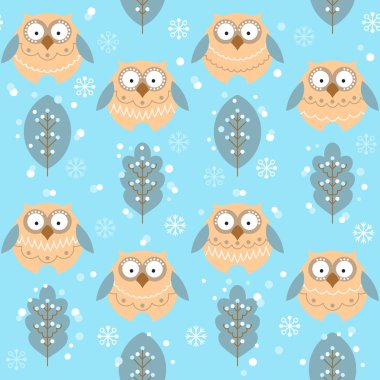 Farklı baykuşlar desenle