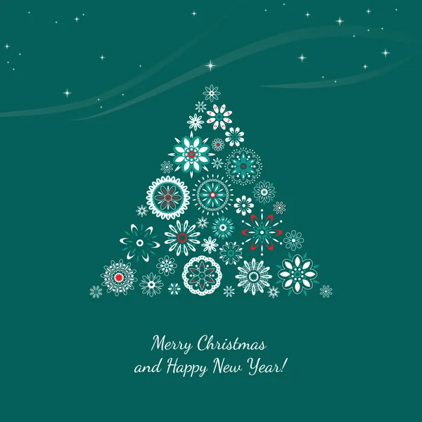 neşeli Noel kartı ile Noel ağacı