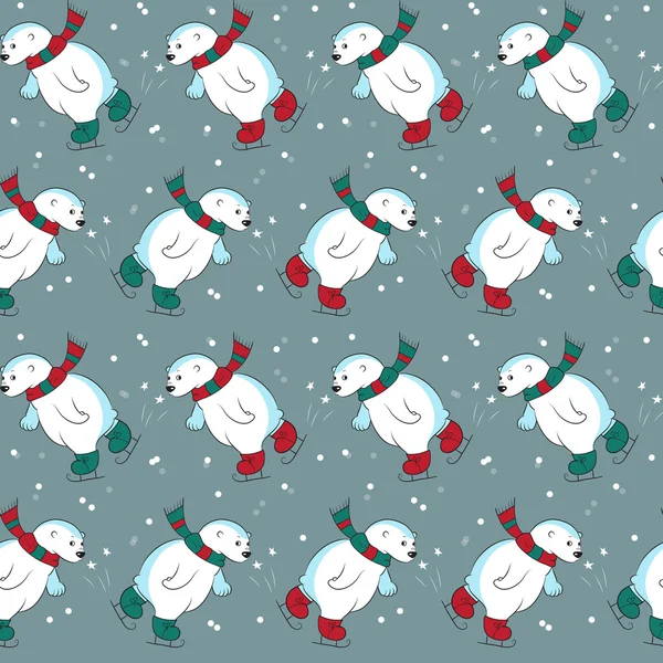 Farklı kutup ayıları buz pateni ile Seamless Modeli