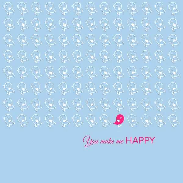 Sevgililer günü kartı ile farklı kuşlar