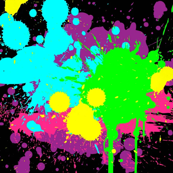 Abstract neon spots on a black background Stock Photo