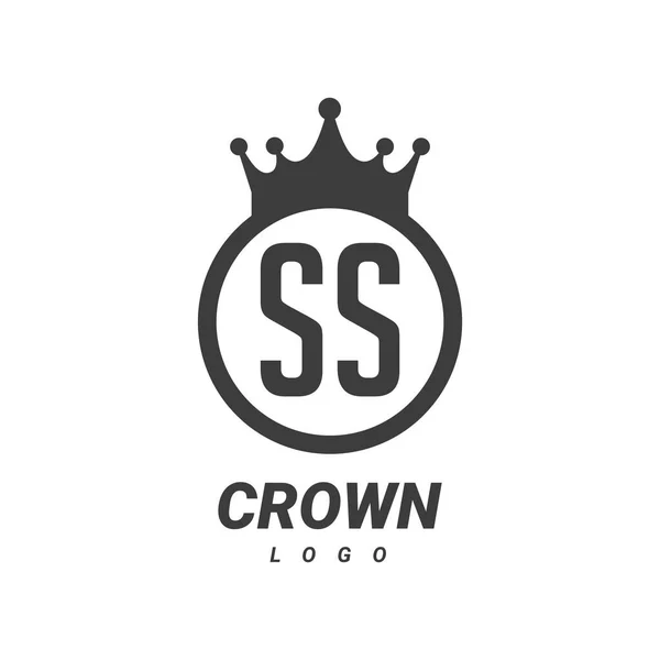 Letter Logo Design Circular Crown — Stock Vector