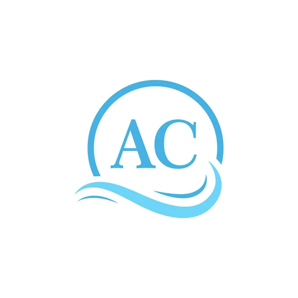 Lettering Logo Design Water Wave Diseño Moderno Del Logotipo Carta — Archivo Imágenes Vectoriales