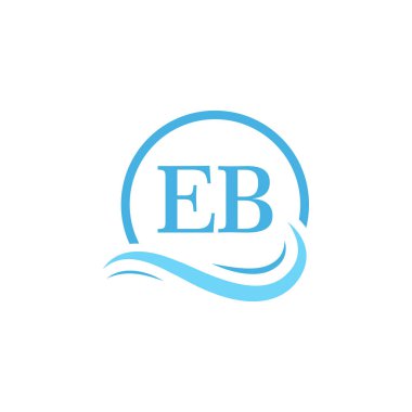 Su Dalgasında EB Harf Logosu Tasarımı. Dairesel Su Dalgaları ile Modern Harf Logosu Tasarımı