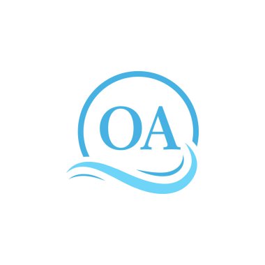 Su Dalgasında OA Harf Logosu Tasarımı. Dairesel Su Dalgaları ile Modern Harf Logosu Tasarımı